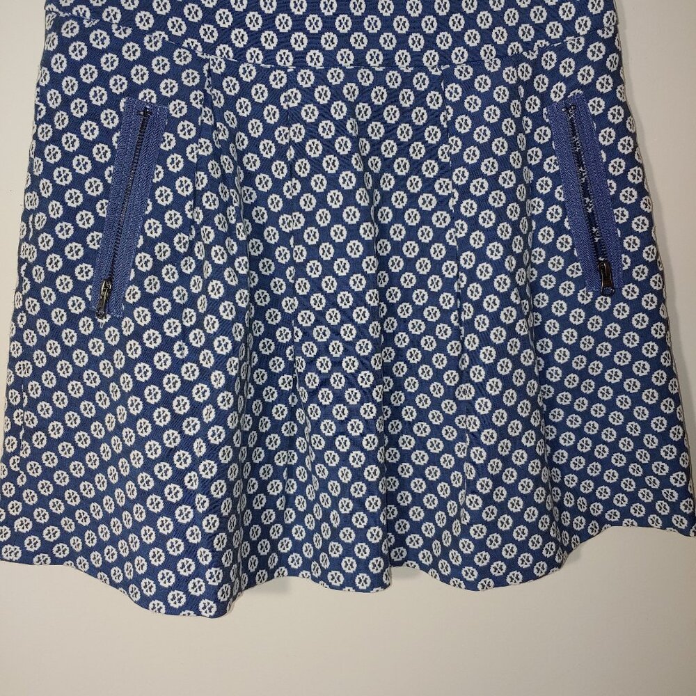Maeve Anthropologie Fourth Street Swing Skirt. Size 6 Blue White - Picture 4 of 7